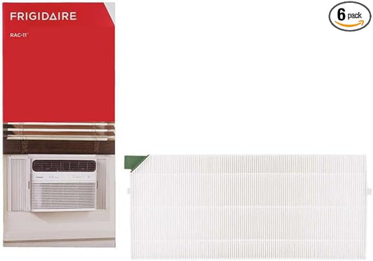 Frigidaire FRPARAC11 PureAir® RAC-11 Premium Air Filter Replacement for Window ACs - Effective for irritants (Pack of 6)