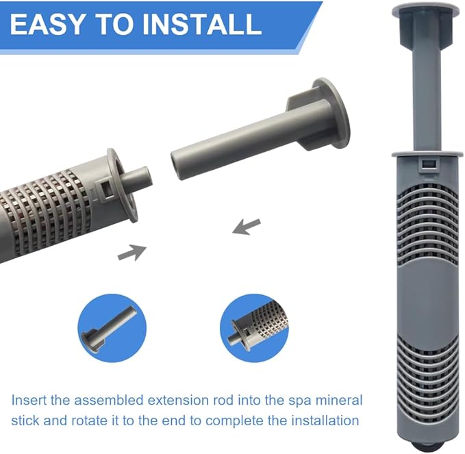 Silver Ion Cartridge for Hot Springs Spa- 3 Gray Hot Tub Silver Ion Cartridges Keep Spa Water Crystal Clear for 12-Months, Spa Mineral Sticks for Hot Tub Filter（3PCS）