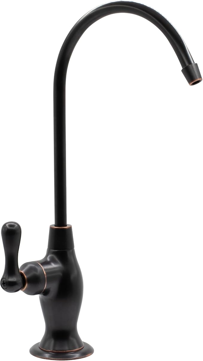 Metpure Non-airgap NSF Certified RO Faucet Reverse Osmosis Drinking Water Filtration System Water Dispenser Spout (Dark Oil Rubbed Bronze). Vase Style with Faucet Wrench.