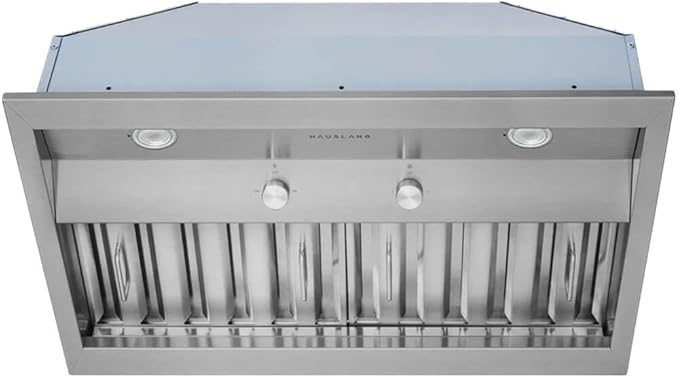 Hauslane Range Hood Insert 30 Inch, Hood Vent for Kitchen | Low Noise Performance, Professional-Grade Baffle Filters, LED Lamps, Stainless Steel Ductless Hood, Built in Range Hood 18.5” Deep
