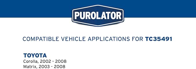 Purolator TC35491 PurolatorTECH Cabin Air Filter Compatible With 2002-2008 Toyota Corolla and 2003-2008 Toyota Matrix
