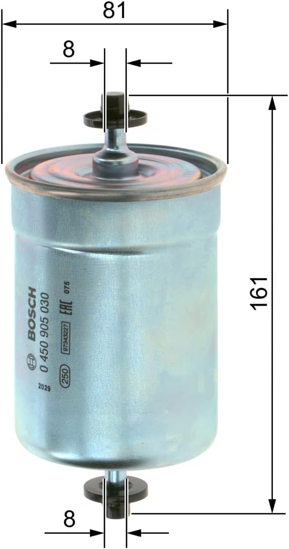 BOSCH F5030 Gasoline Fuel Filter - Compatible with Select Alfa; Audi; BMW 318, 325, 525, 535, 735; Mercedes-Benz E320, G55, S320, S420, S500, S55, SL500, SL55; Volkswagen Cabrio, Golf, Passat + More