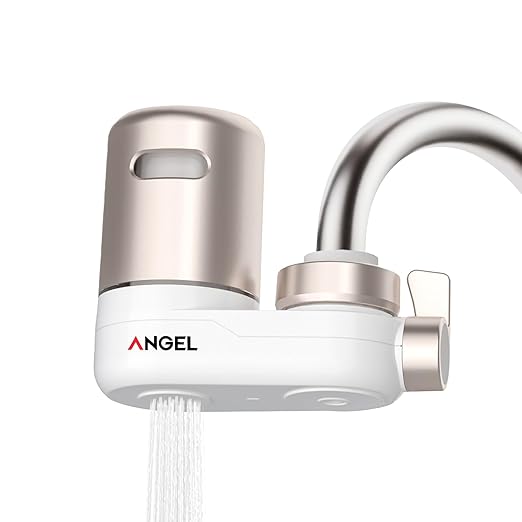 ANGEL CF30 Water Filter for Sink Faucet, Faucet Mount Water Filtration System, Reduces 98% Chlorine, Lead & Rust, SGS Tested, Easy Install, 350 Gallons Long-Lasting for Kitchen & Bathroom (Rose Gold)