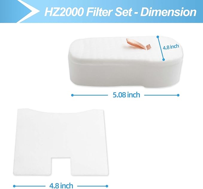 4pack Replacement Filter Compatible with Shark Corded Stick Vacuum HZ2000 HZ2002, HZ251,HZ602, Part # XPMFHZ2000 & XFFKHZ2000