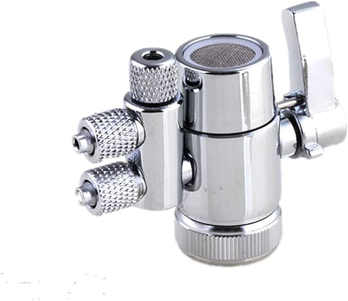 2 Way Kitchen Faucet Diverter Valve/Splitter with Female M22(≈22mm) Thread and 1/4 OD RO Tubing outlet for Counter water Filter