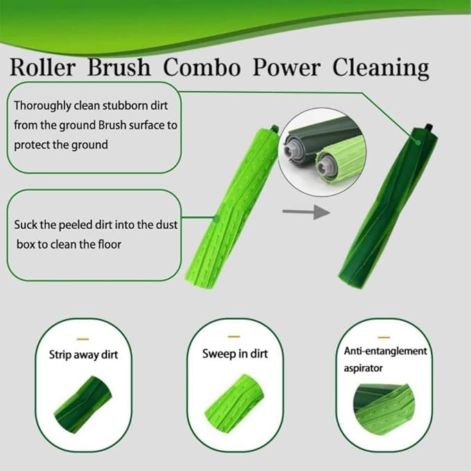 Replacement Parts Compatible with Roomba Combo j9+,Combo j7+/Plus Robot Vacuum Cleaner,1 Set of Multi-Surface Rubber Brush+4 Mopping Pads + 4 HEPA Filters &4 Side Brushes &4 Dust Bags