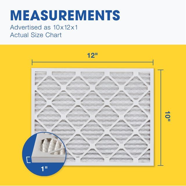 Aerostar 10x12x1 MERV 8 Air Filter, Pleated AC Furnace HVAC Filters (10x12x1), Electrostatically Charged for Allergies Dust Pet Dander Pollen Mold Lint, MPR 600 FPR 5, USA, 6 Pack