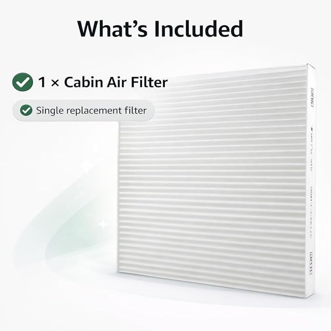 Cabin Air Filter Replacement for Hyundai Kia EV Models, White Non-Woven Fabric, Panel Style, 8.93 x 8.26 x 1.18 in