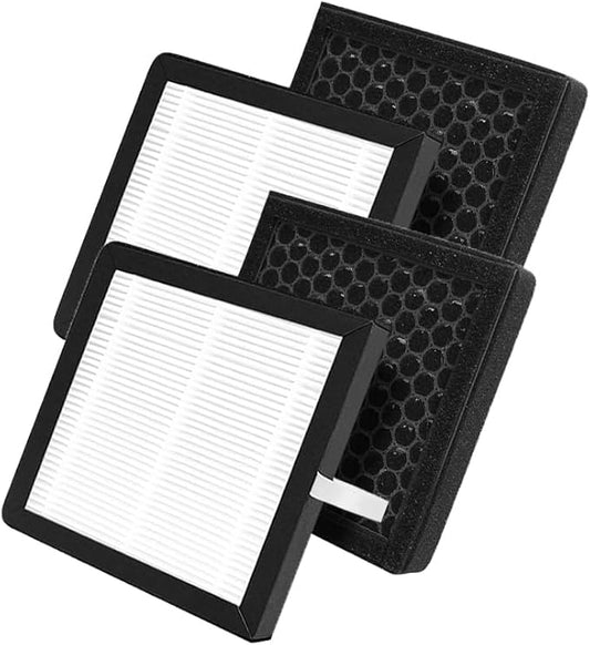 H13 Air Purifier Replacement Filter, 3-In-1 High-Efficiency Activated Carbon Air Filters Compatible with Dehumidifier Air Purifier Q7 Q8 Q9 4 Pack