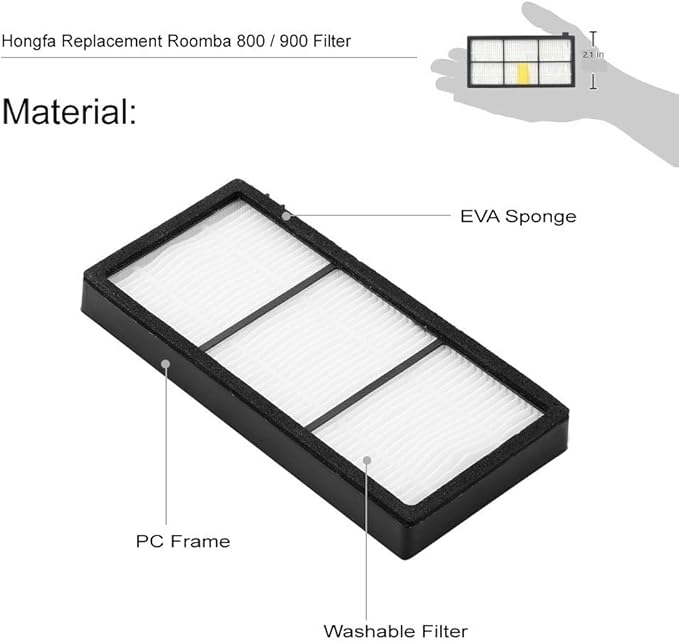Hongfa Replacement for iRobot Roomba Filters 960 981,15 Packs 800 and 900 Series Hepa Filters for Roomba 960 980 870 880 960 877 871 880 890 891 805 Robotic Vacuum Parts