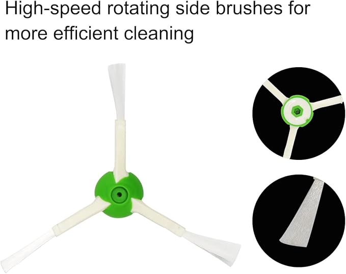 MZY LLC Replacement Parts for iRobot Roomba i7 i7+ i3 i3+ i4 i6 i6+ i8 i8+ E5 E6 E7 Vacuum Cleaner, 1 Set of Multi-Surface Rubber Brushes & 3 HEPA Filters & 4 Side Brushes