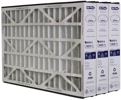 Trion Air Bear 255649-101 Pleated Furnace Air Filter 16x25x3 MERV 8 by Trion, 3-Pack