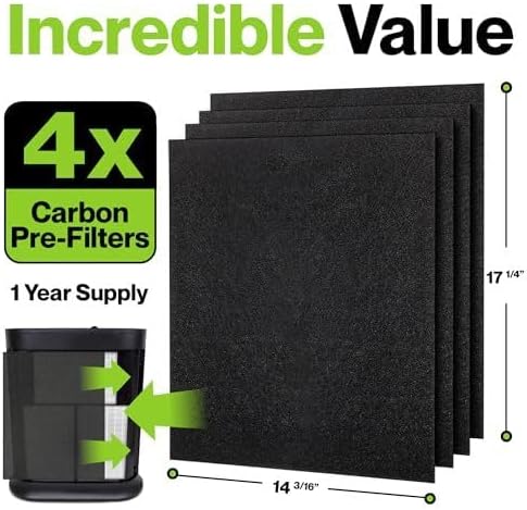 Durabasics 4-Pack Pre-Filters for Honeywell HPA300 Replacement Filters, Compatible with Honeywell Prefilter A, Filter A, HPA300 Prefilter and HRF-AP1 Replacement, HRF-AP1