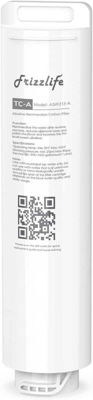 FRIZZLIFE ASR313-A Replacement Filter Cartridge for PX500/PX500-A (3rd Stage) - Remineralization Alkaline Filter
