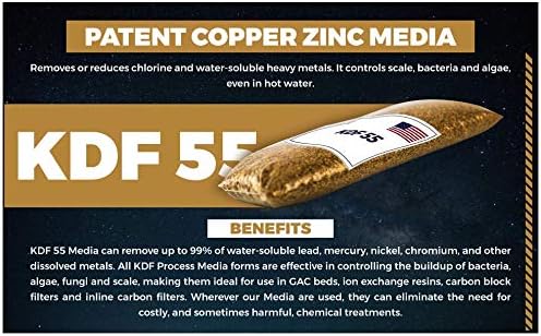 4.5" x 20" Refillable Well Water Filter - for Iron, Sulfur and Chlorine Reduction | KDF 85 + KDF 55 + Activated Carbon - Compatible with 20" Big Blue Housing by Oceanic Water Systems