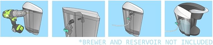 PureWater Filters Inline Water Filter Kit for Tank Direct Water Line Access - Do-It-Yourself Push To Connect Quick Fittings - Compatible With Nespresso Coffee Brewers