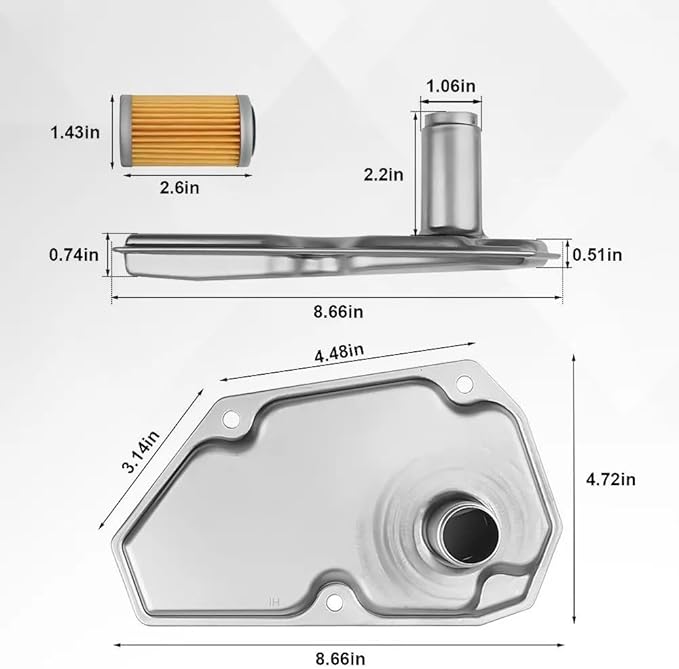 Transmission Filter Oil Pan Gasket Kit Fits for Nissan, 2014-2019 Versa Note; 2012-2019 Versa; 2013-2019 Sentra, Replaces 31728-3JX0A, 31728-3JX0B, 31728-04X0B, 2824A021