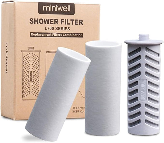 Replacements for Miniwell Shower Filter L700 Series (Z Replacement-1ACF+2PP Filters)