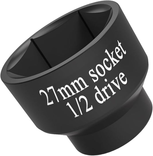 1/2" Drive 27mm oil filter socket wrench, 6-point, for Mercedes Ford f150 Renault Nissan Dodge Hyundai Kia Mini Fiat Bronco oil filter/fuel filter hosing cap Removal tool