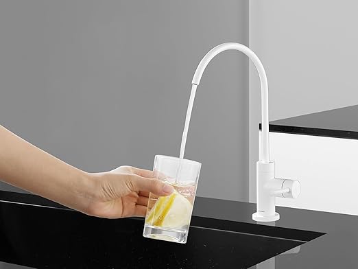 AguaStella AS09W Shiny White Stainless Steel Kitchen Water Filter Faucet RO Faucet for Most Reverse Osmosis Units or Water Filtration System in Non-Air Gap