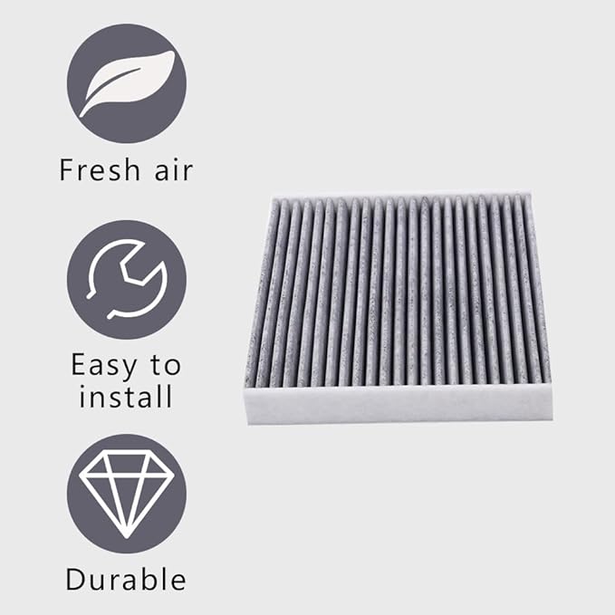 Cabin Air Filter with Activated Carbon, Cabin Filter, Automotive Fresh Breeze Air Conditioner Filter, Car Air Filter Replacement for CP285 CF10285 Compatible with Most Vehicles
