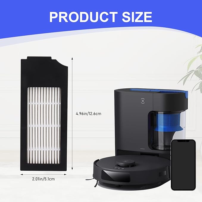 Filter Replacement for Yeedi C12 Pro Plus: Robot Vacuum Filter Fit For Yeedi C12 Pro Plus, Washable and Reusable Replacement Accessories kit Fit For Yeedi C12 Plus（4 Pack）