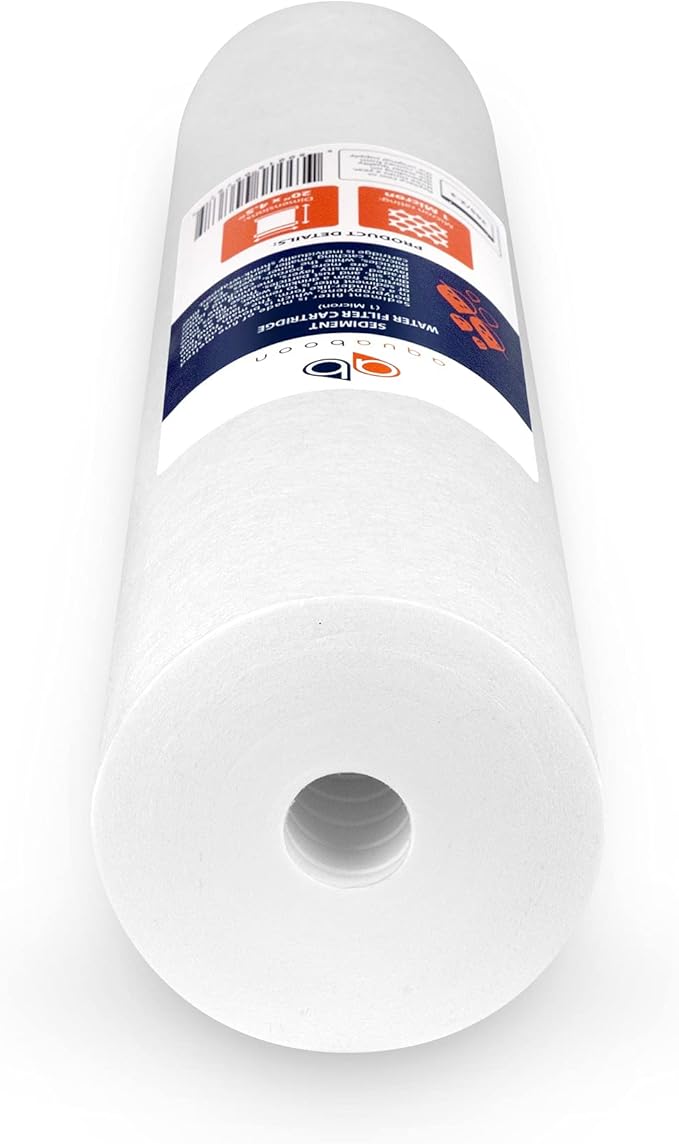 Aquaboon 1 Micron 20 x 4.5 Sediment Water Filter Replacement Cartridge | Whole House Sediment Filtration | Compatible with AP810-2, SDC-45-2005, FPMB5-20, P5-20, FP25B, 155358-43, 6 Pack