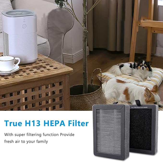 LV-H128 Replacement Filter Compatible with LEVOIT LV-H128/PUURVSAS (HM669A) / ROVACS (RV60) Air Purifier, LV-H128 H13 True HEPA Replacement Filter 2 Pack, by KEEPOW