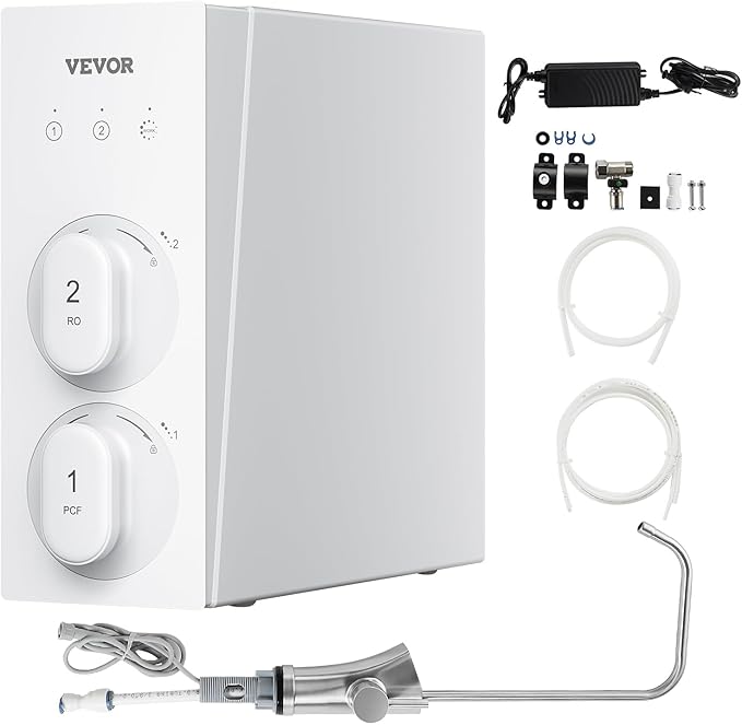 VEVOR Reverse Osmosis System, 800 GPD 8-stage Tankless Reverse Osmosis Water Filter, Under Sink Water Filtration System with Smart Display Faucet, 2:1 Pure to Drain Ratio