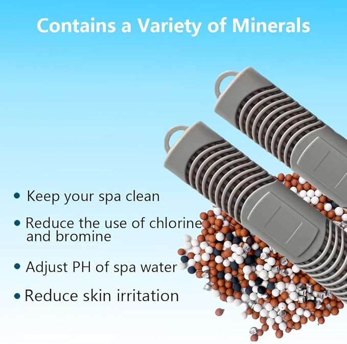 Silver Ion Cartridge for Hot Springs Spa- 3 Gray Hot Tub Silver Ion Cartridges Keep Spa Water Crystal Clear for 12-Months, Spa Mineral Sticks for Hot Tub Filter（3PCS）
