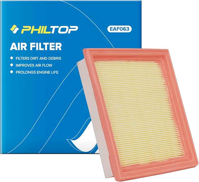 PHILTOP Engine Air Filter, Compatible with CA10544 INFINITI G37 2008-2013, G35 2007-2008, QX50 2014-2017, EX35 2008-2012, G25, Q60, Q40, EX37 & Nissan 370Z, 350Z, Flexible Panel