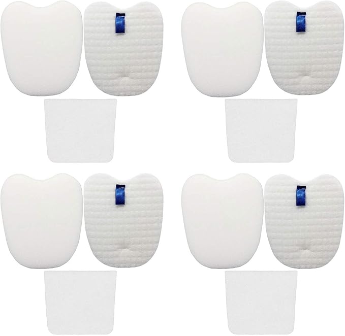 Vacuum Filters Replacement Set for Shark Rocket DuoClean HV380 HV380W HV381 HV382 HV384Q UV380 ZS360 ZS361C ZS362, 4 Foam & Felt Filters 4 Post-Filters, Compare to Part XPMFK320&XPSTFH380