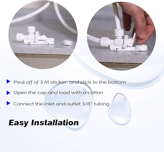 Frizzlife LSV02 Leak Stop Valve for PD600 Undersink Reverse Osmosis - 3/8' Quick Connect Leak Detector, Automatic Water Shut Off Protection (Pack of 4)