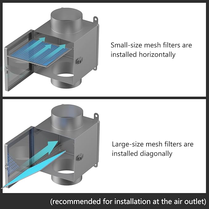 Dryer Duct Lint Trap, Indoor Dryer Vent Kit with 4inch 8FT Dryer Vent Hose, 2 Clamps, 2 Stainless Steel Mesh, Secondary Lint Trap for Electric Clothes Dryers - Dryer Lint Catcher(Metal)