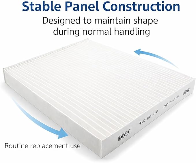 Cabin Air Filter Replacement for Hyundai Kia EV Models, White Non-Woven Fabric, Panel Style, 8.93 x 8.26 x 1.18 in
