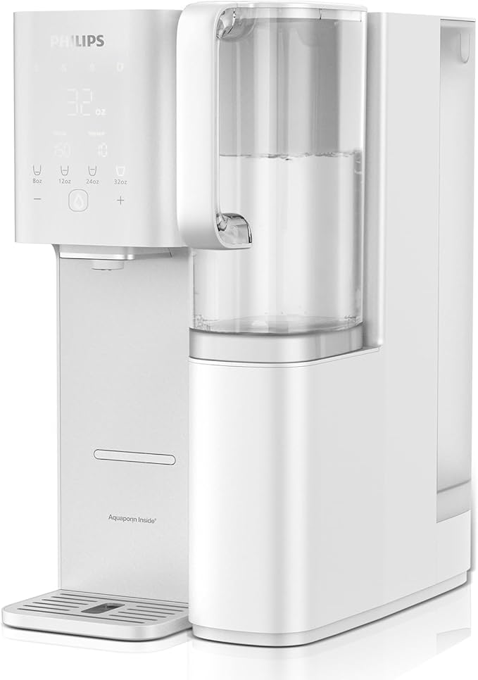 PHILIPS Reverse Osmosis Water Filter Countertop ADD6926WH/37(Ambient), 6-Stage Mineralization Filtration System with Aquaporin Tech, Large Capacity for Family, 6L Tank &1.8L Jug