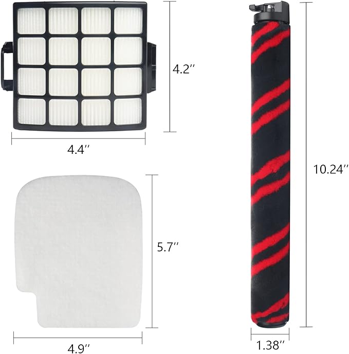 Replacement Filters for Shark Stratos AZ3002 AZ3000 AZ3000W DuoClean PowerFins Upright Vacuum Cleaner 1 Soft Brush Roller 2 Filters 4 Foam & Felt Filters 1 Cleaning Brush