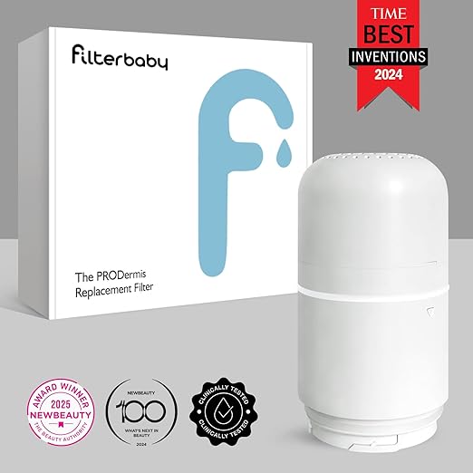 Filterbaby Skincare Filter 2.0 Replacement Cartridge, Bathroom Sink Faucet Filter Replacement for Skincare, 99.9% Chlorine Removal, 0.000001 mm Carbon Fiber, Clinically Tested, Hydrates Skin (1 Pack)