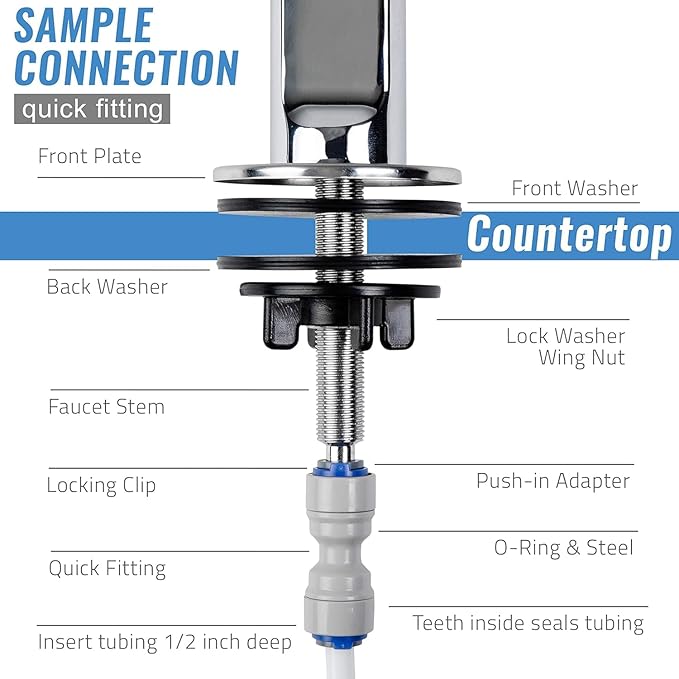 iSpring GB1 Lead-Free Reverse Osmosis Filter Drinking Water, Standard Non-Air Gap RO Faucet, Chrome