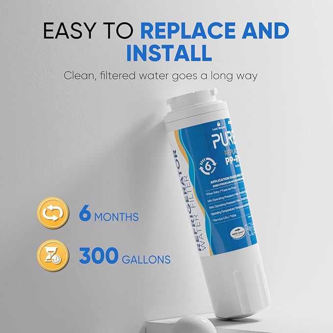 PUREPLUS UKF8001 Refrigerator Water Filter Replacement for Maytag UKF8001P, EDR4RXD1, Everydrop Filter 4, PUR 4396395, Puriclean II, UKF8001AXX-200, UKF8001AXX-750, RWF0900A, RFC0900A, 469006, 3Pack