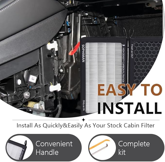 Cabin Air Filter for Tesla Model 3 Model Y (2016-2025) | 2-Pack, Activated Carbon | Dual-Layer HEPA | Replacement