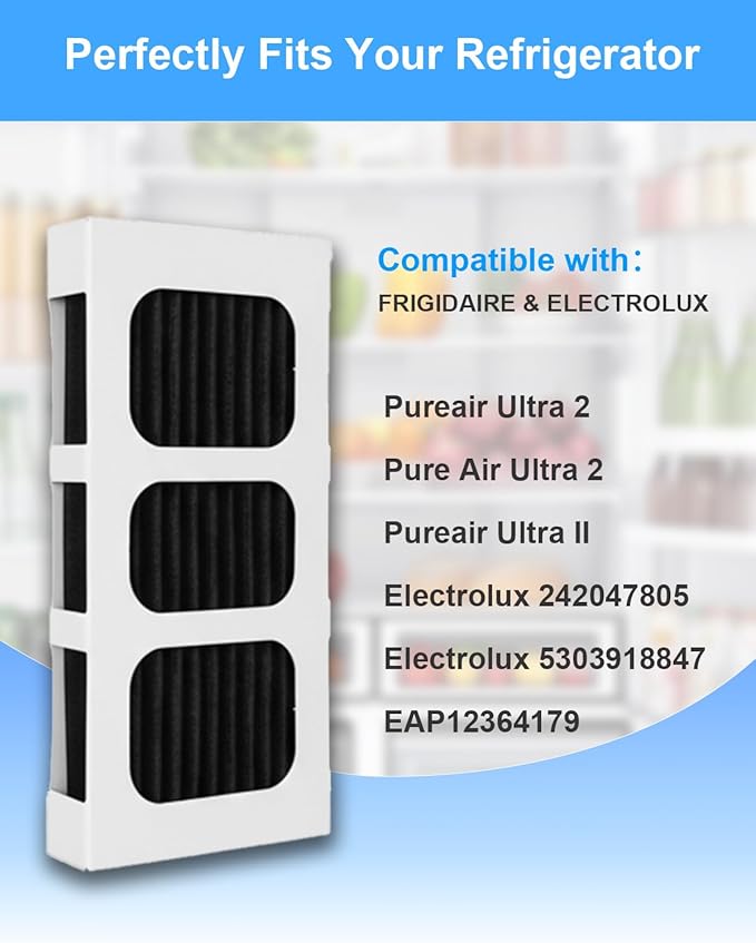 Refrigerator Air Filter Replacement for Paultra 2, Compatible with Frigidaire PAULTRA 2, Pure Air Ultra II, Electrolux 242047805, 5303918847, EAP12364179 (3 PACK)