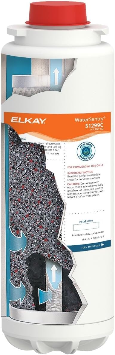 Elkay Genuine WaterSentry 51299C Lead + Microplastics NSF/ANSI Certified Filter (Coolers & Fountains)