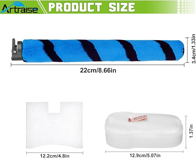 Artraise HZ2002 Roller Brush Filter Replacement for Shark Vertex Duo Clean PowerFins Corded Stick HZ2000 HZ2002 Vacuum, Compared to Part XFFKHZ2000 & 125CU2002