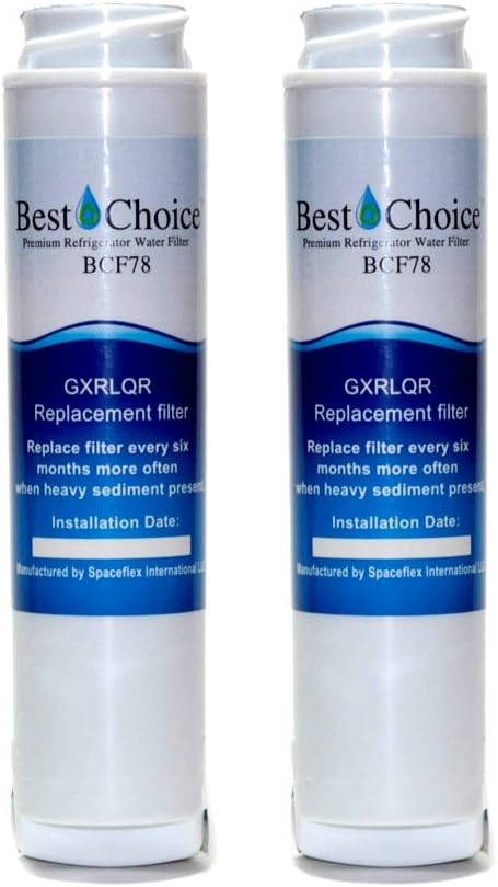 Best Choice Water Filters BCF78 Compatible with GE GXRLQR Certified Refrigerator Replacement Cartridge Fits GXRLQ, GX1S50, GXSTQ, GXRLOR SmartWater Twist and Lock Inline Filter (2-Pack)