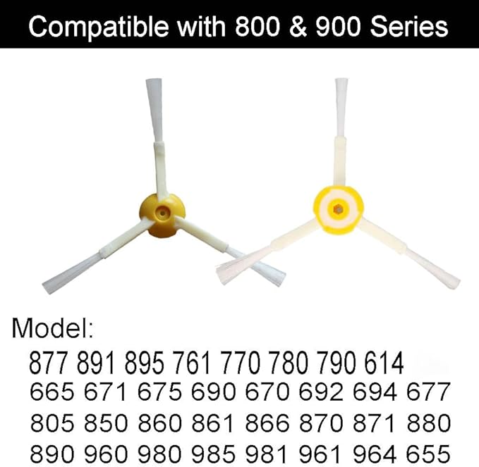 Replacement Side Brush Parts for iRobot Roomba 600 700 800 900 Series 675 692 694 677 671 614 980 960 985 981 880 860 850 861 866 870 890 Vacuum Cleaner with Screw (3-Pack)