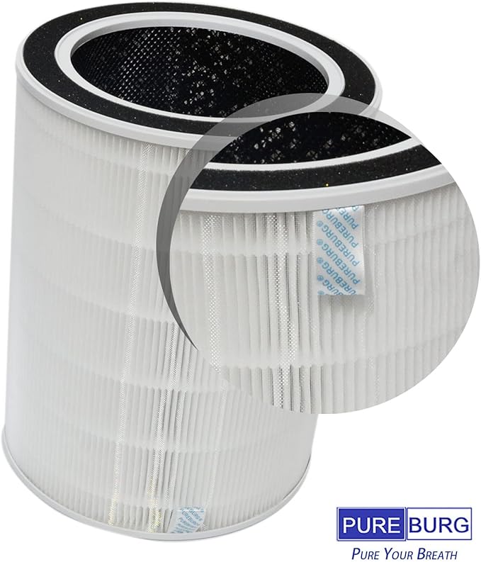 PUREBURG NDAP-01 Replacement Filter Compatible with Hestom NDAP-01 NDAP-02 Home HEPA Air Purifiers Part VK-6052,H13 HEPA 4-Stage Filtration Activated Carbon