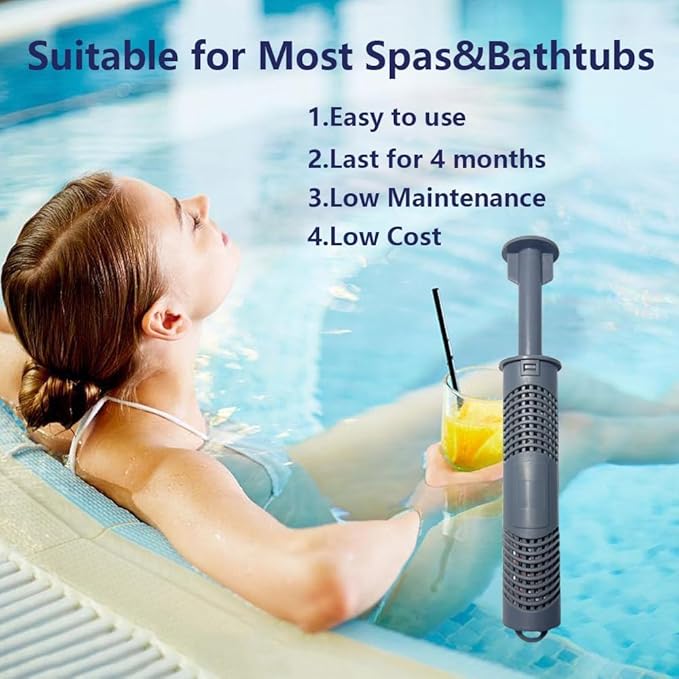 Silver Ion Cartridge for Hot Springs Spa- 3 Gray Hot Tub Silver Ion Cartridges Keep Spa Water Crystal Clear for 12-Months, Spa Mineral Sticks for Hot Tub Filter（3PCS）