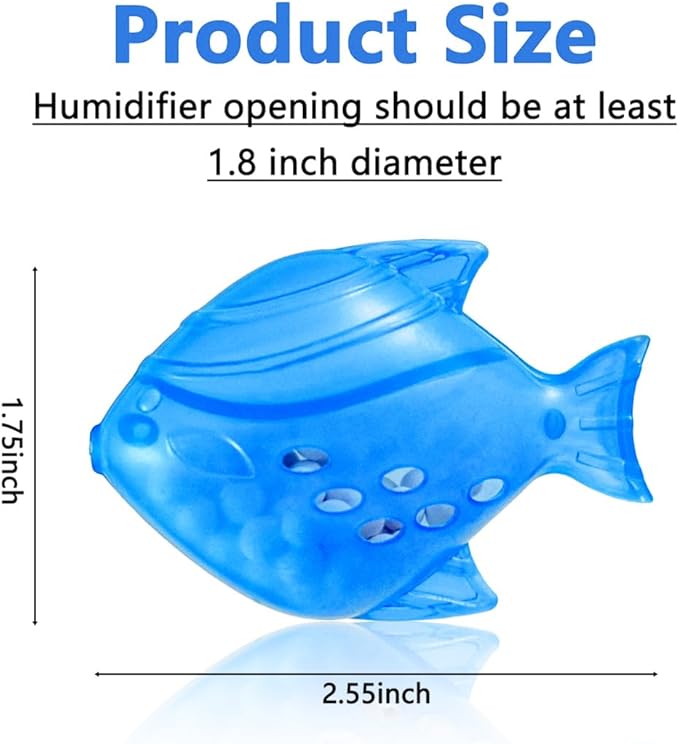 Humidifier Tank Cleaner, 10PCS Universal Humidifier filters fish Compatible with Drop,Droplet, Warm&Cool Mist Humidifiers, Fish Tank, Keep The Water (Fish-blue)