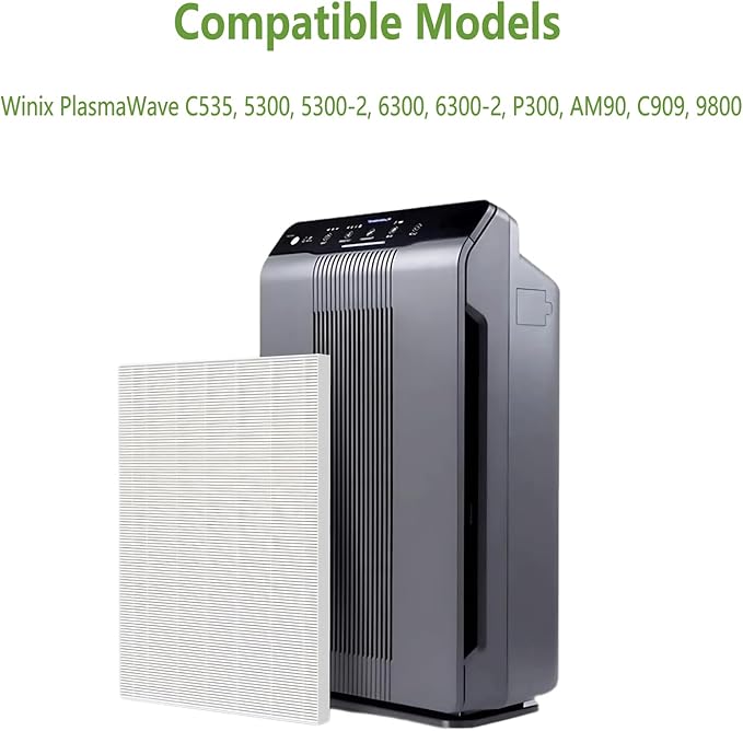 115115 Replacement Filter A Compatible with Winix C535, 5300, 5300-2, 6300,6300-2, P300 PlasmaWave Air Purifiers. 2 True H13 Filters + 8 Acitivated Carbon Filters Perfect for Smoke, Pet Odors/Dander